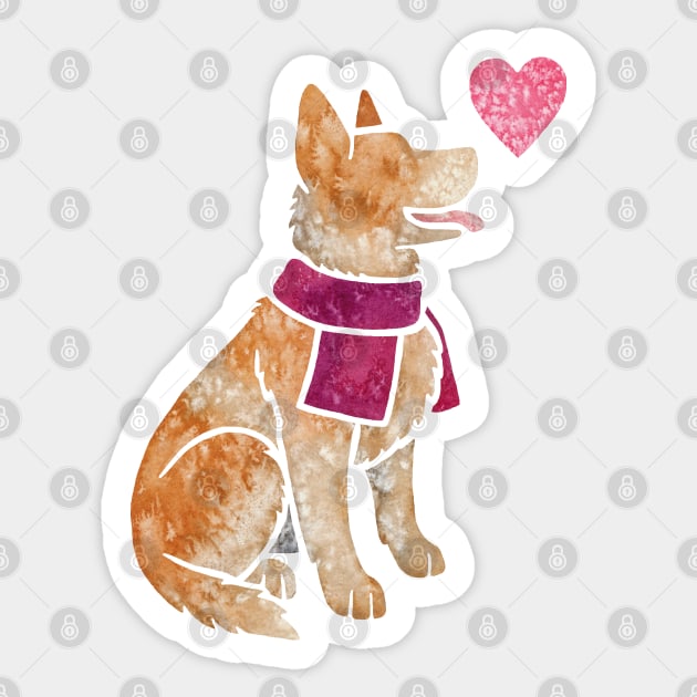 Australian Cattle Dog (red) Sticker by animalartbyjess